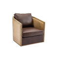 Coolmore Swivel Barrel Chair, Comfy Round Accent Sofa Chair For Living Room, 360 Degree Swivel Barrel Club Chair, Leisure Arm Chair For Nursery, Hotel, Bedroom, Office, Lounge Brown Boucle Brown Foam Leather