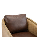 Coolmore Swivel Barrel Chair, Comfy Round Accent Sofa Chair For Living Room, 360 Degree Swivel Barrel Club Chair, Leisure Arm Chair For Nursery, Hotel, Bedroom, Office, Lounge Brown Boucle Brown Foam Leather