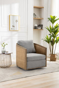 Coolmore Swivel Barrel Chair, Comfy Round Accent Sofa Chair For Living Room, 360 Degree Swivel Barrel Club Chair, Leisure Arm Chair For Nursery, Hotel, Bedroom, Office, Lounge Gray Boucle Gray Foam Boucle