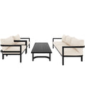 Multi Person Outdoor Steel Sofa Set, Waterproof, Anti Rust And Anti Uv, Suitable For Gardens And Lawns Beige Steel