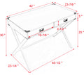 Computer Desk With Storage, Solid Wood Desk With Drawers, Modern Study Table For Home Office,Small Writing Black Solid Wood Mdf