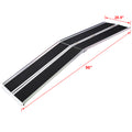 Wheel Chair Ramp 8Ft ,Aluminium Threhold Ramp,Portable And Foldable, 600 Pound Capacity, Non Skid Surface, Two Separate Pieces, For Home, Steps, Stairs, Doorways Silver Aluminium