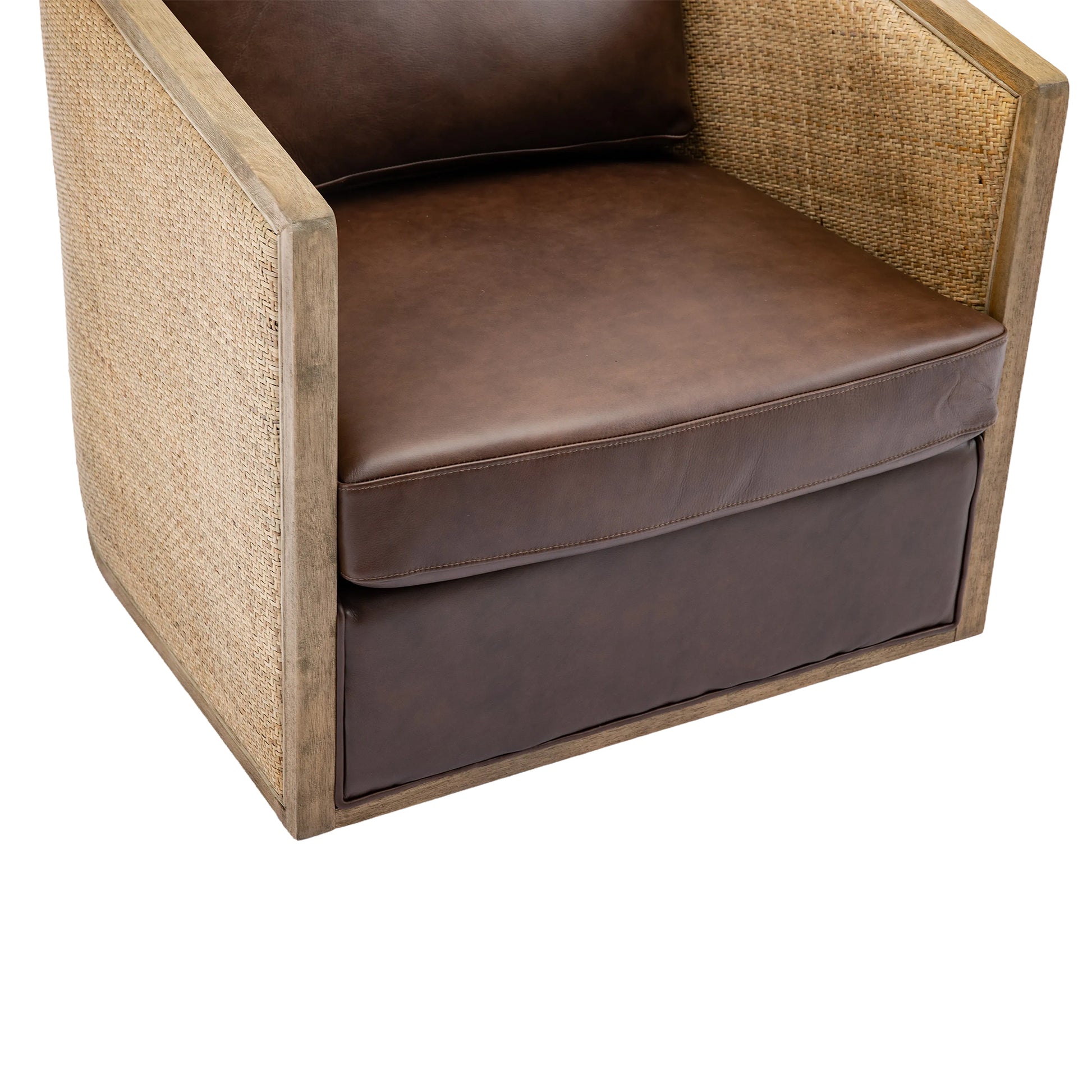 Coolmore Swivel Barrel Chair, Comfy Round Accent Sofa Chair For Living Room, 360 Degree Swivel Barrel Club Chair, Leisure Arm Chair For Nursery, Hotel, Bedroom, Office, Lounge Brown Boucle Brown Foam Leather