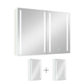 40X30 Inch Led Bathroom Medicine Cabinet Surface Mount Double Door Lighted Medicine Cabinet, Medicine Cabinets For Bathroom With Mirror Defogging, Dimmer White White Modern Aluminium