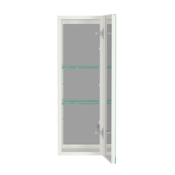 30X10 Inch White Medicine Cabinet With Storage Aluminum Bathroom Medicine Cabinets Mirror Adjustable Glass Shelves Right Open White Modern Aluminium