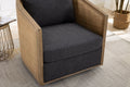 Coolmore Swivel Barrel Chair, Comfy Round Accent Sofa Chair For Living Room, 360 Degree Swivel Barrel Club Chair, Leisure Arm Chair For Nursery, Hotel, Bedroom, Office, Lounge Carbon Black Boucle Carbon Black Foam Boucle