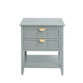 2 Drawer Side Table,American Style, End Table,Suitable For Bedroom, Living Room, Study Light Gray Mdf