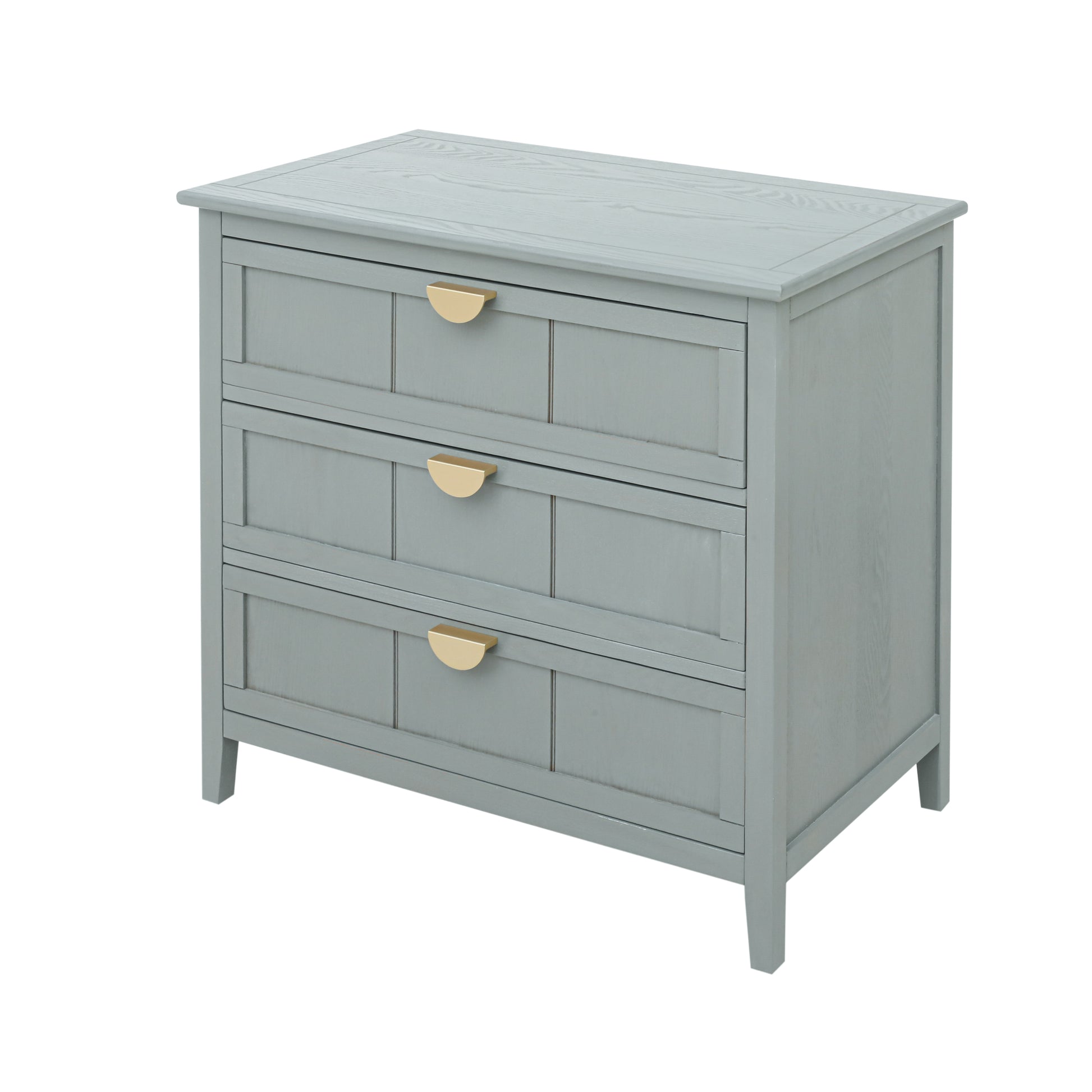 3 Drawer Cabinet, American Furniture,Suitable For Bedroom, Living Room, Study Light Gray Mdf