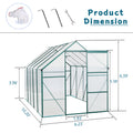 6X10Ft Polycarbonate Greenhouse Raised Base And Anchor Aluminum Heavy Duty Walk In Greenhouses For Outdoor Backyard In All Season Green Aluminium Aluminum