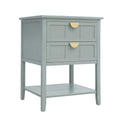 2 Drawer Side Table,American Style, End Table,Suitable For Bedroom, Living Room, Study Light Gray Mdf