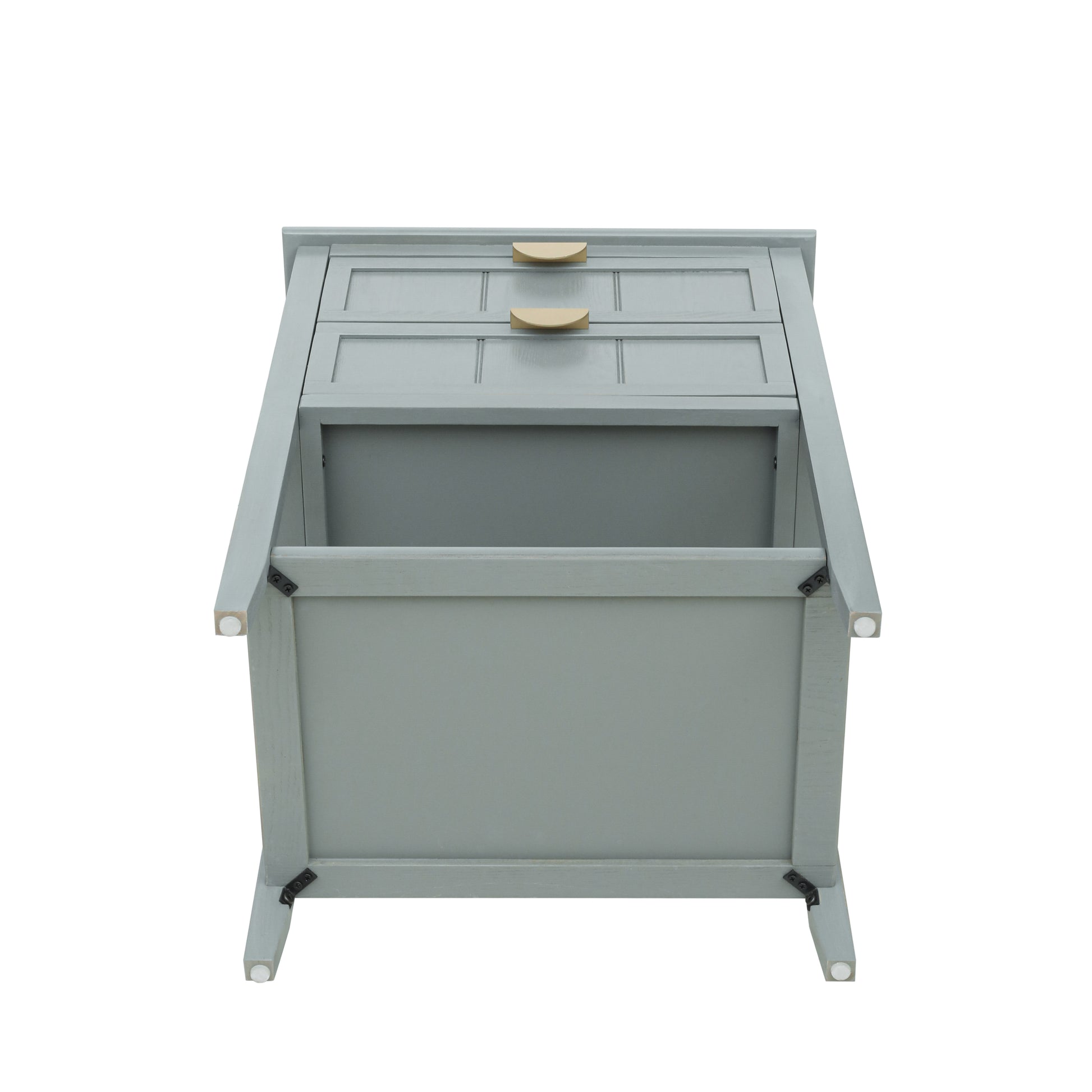 2 Drawer Side Table,American Style, End Table,Suitable For Bedroom, Living Room, Study Light Gray Mdf