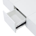 Coffee Table With 2 Large Hidden Storage Compartment, Extendable Cocktail Table With 2 Drawers, High Gloss Center Table With Sliding Top For Living Room, 39.3
