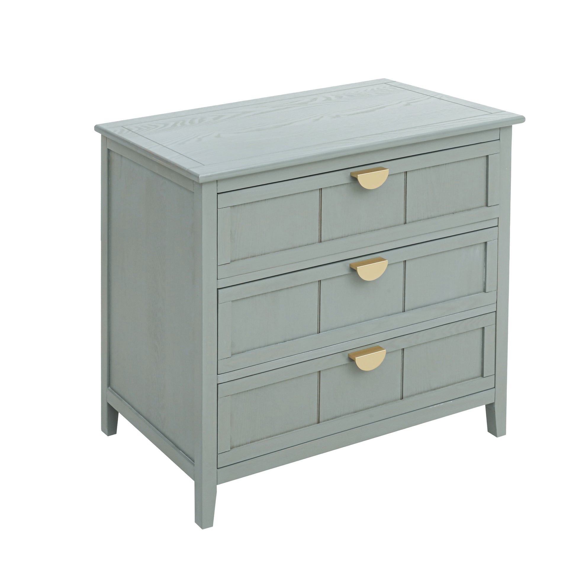 3 Drawer Cabinet, American Furniture,Suitable For Bedroom, Living Room, Study Light Gray Mdf