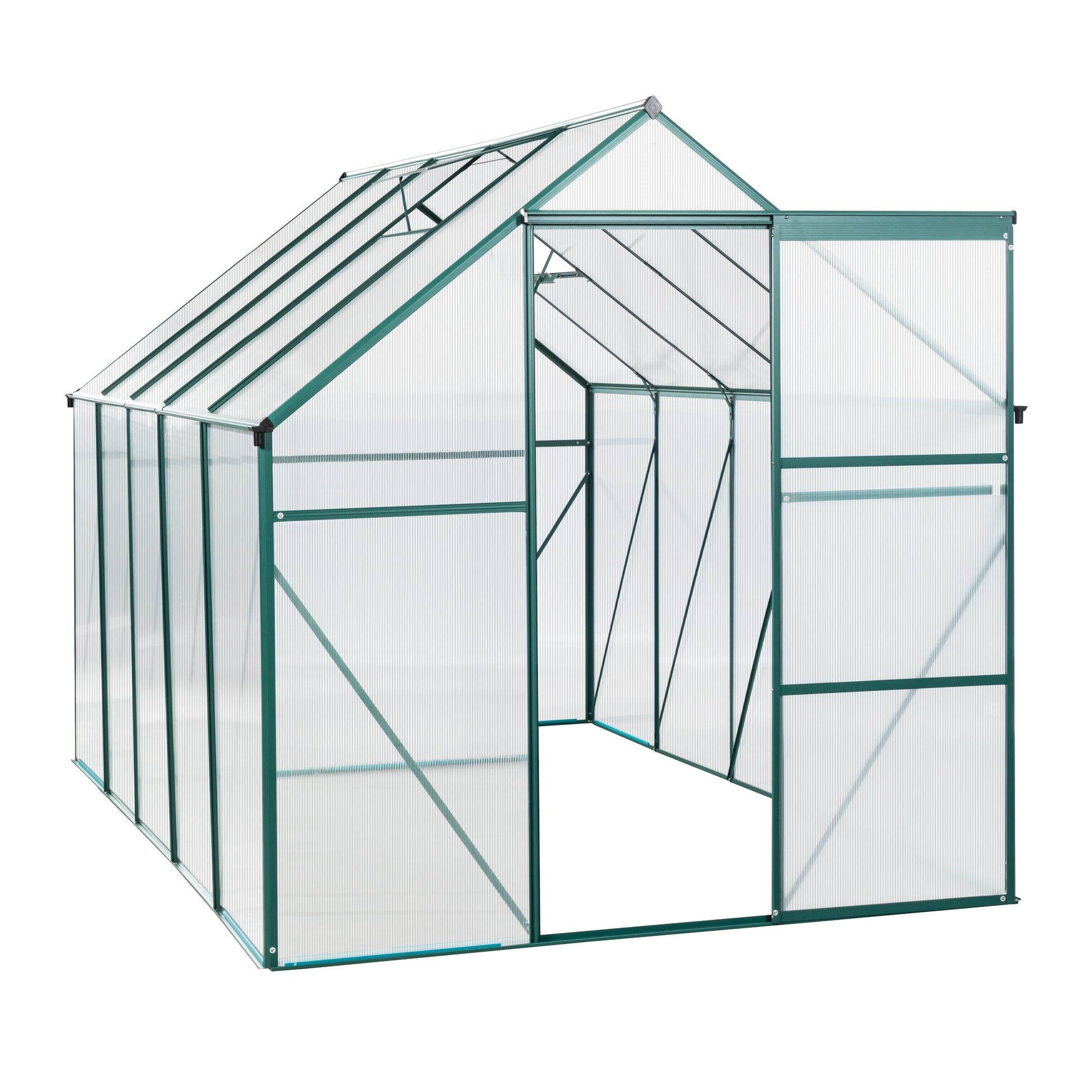 6X10Ft Polycarbonate Greenhouse Raised Base And Anchor Aluminum Heavy Duty Walk In Greenhouses For Outdoor Backyard In All Season Green Aluminium Aluminum