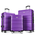 Luggage Sets Model Expandable Abs Hardshell 3Pcs Clearance Luggage Hardside Lightweight Durable Suitcase Sets Spinner Wheels Suitcase With Tsa Lock 20''24''28'' Purple Purple Abs