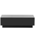 Coffee Table With 2 Large Hidden Storage Compartment, Extendable Cocktail Table With 2 Drawers, High Gloss Center Table With Sliding Top For Living Room, 39.3