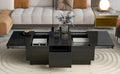 Coffee Table With 2 Large Hidden Storage Compartment, Extendable Cocktail Table With 2 Drawers, High Gloss Center Table With Sliding Top For Living Room, 39.3