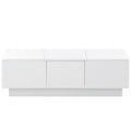 Coffee Table With 2 Large Hidden Storage Compartment, Extendable Cocktail Table With 2 Drawers, High Gloss Center Table With Sliding Top For Living Room, 39.3