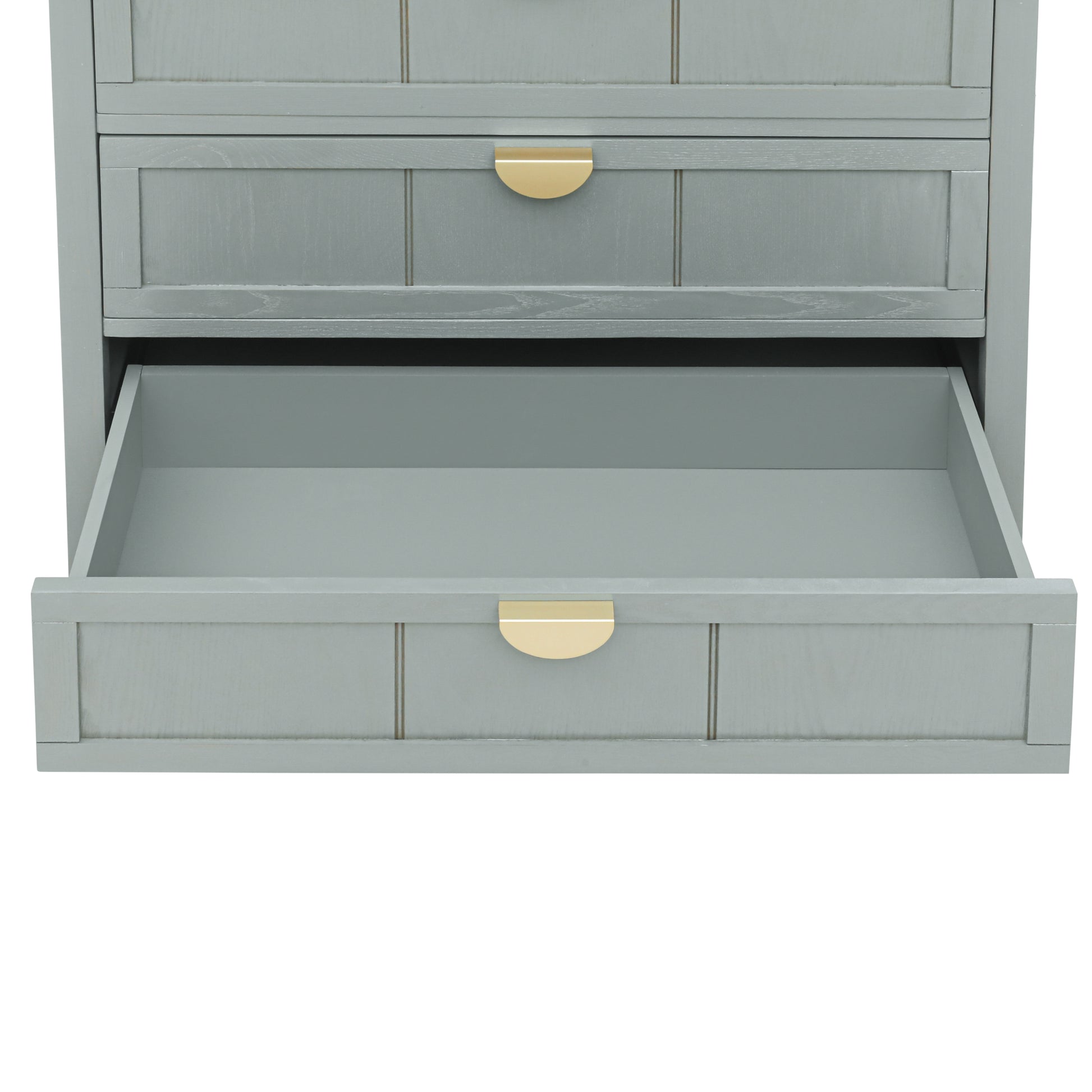 3 Drawer Cabinet, American Furniture,Suitable For Bedroom, Living Room, Study Light Gray Mdf