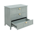 3 Drawer Cabinet, American Furniture,Suitable For Bedroom, Living Room, Study Light Gray Mdf