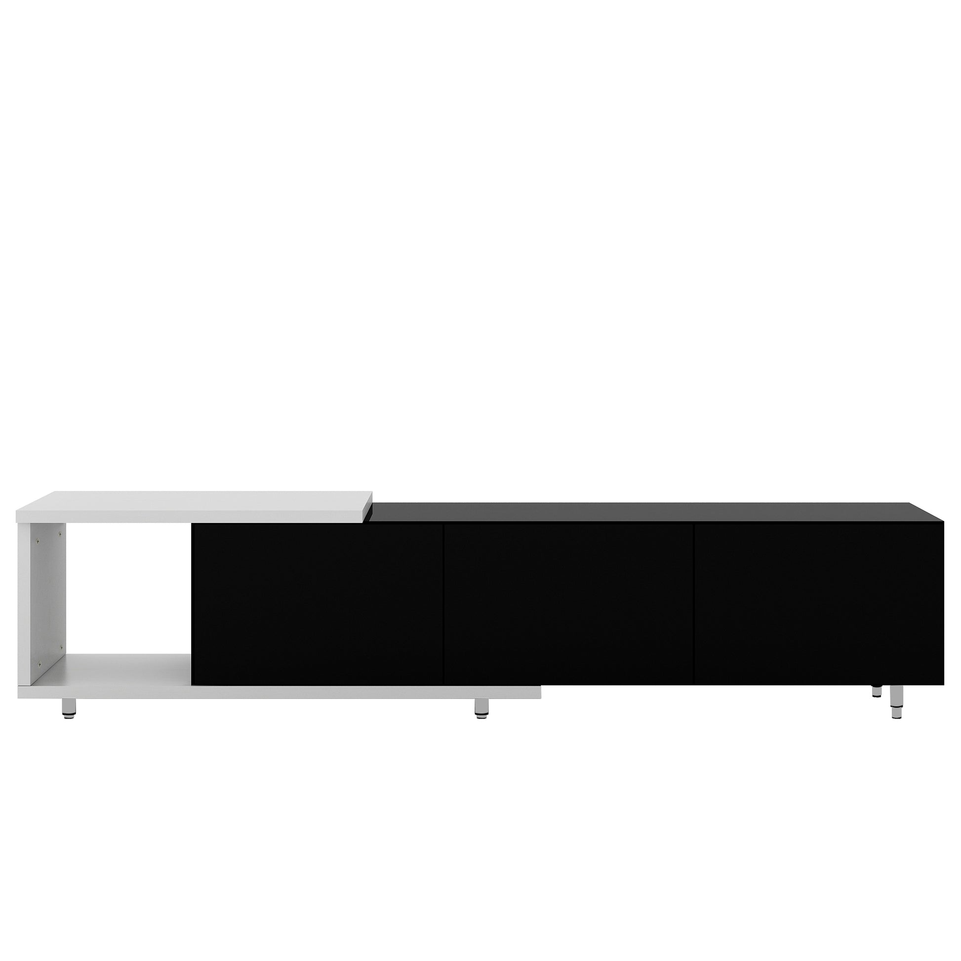 Modern ,Stylish Tv Stand Tv Cabinet For 80 Inch Tv, Black Black Particle Board