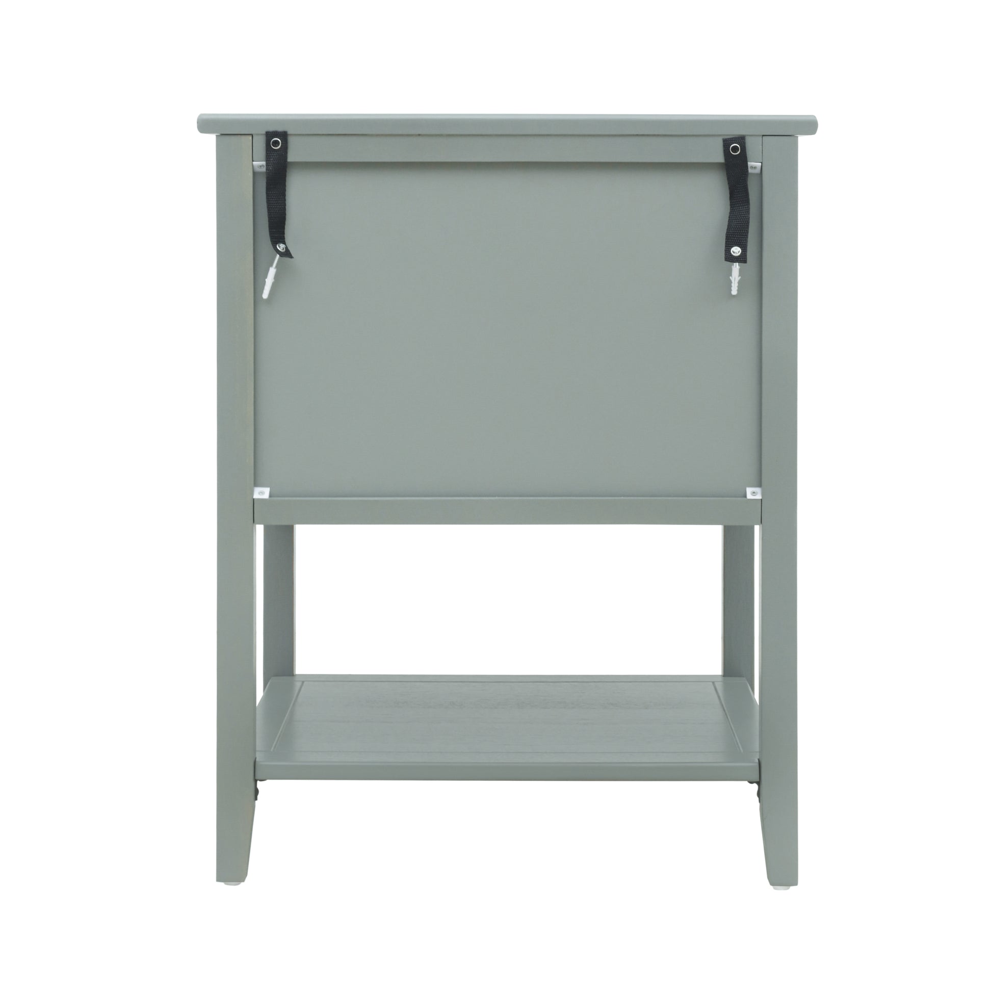 2 Drawer Side Table,American Style, End Table,Suitable For Bedroom, Living Room, Study Light Gray Mdf