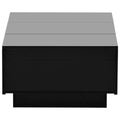 Coffee Table With 2 Large Hidden Storage Compartment, Extendable Cocktail Table With 2 Drawers, High Gloss Center Table With Sliding Top For Living Room, 39.3