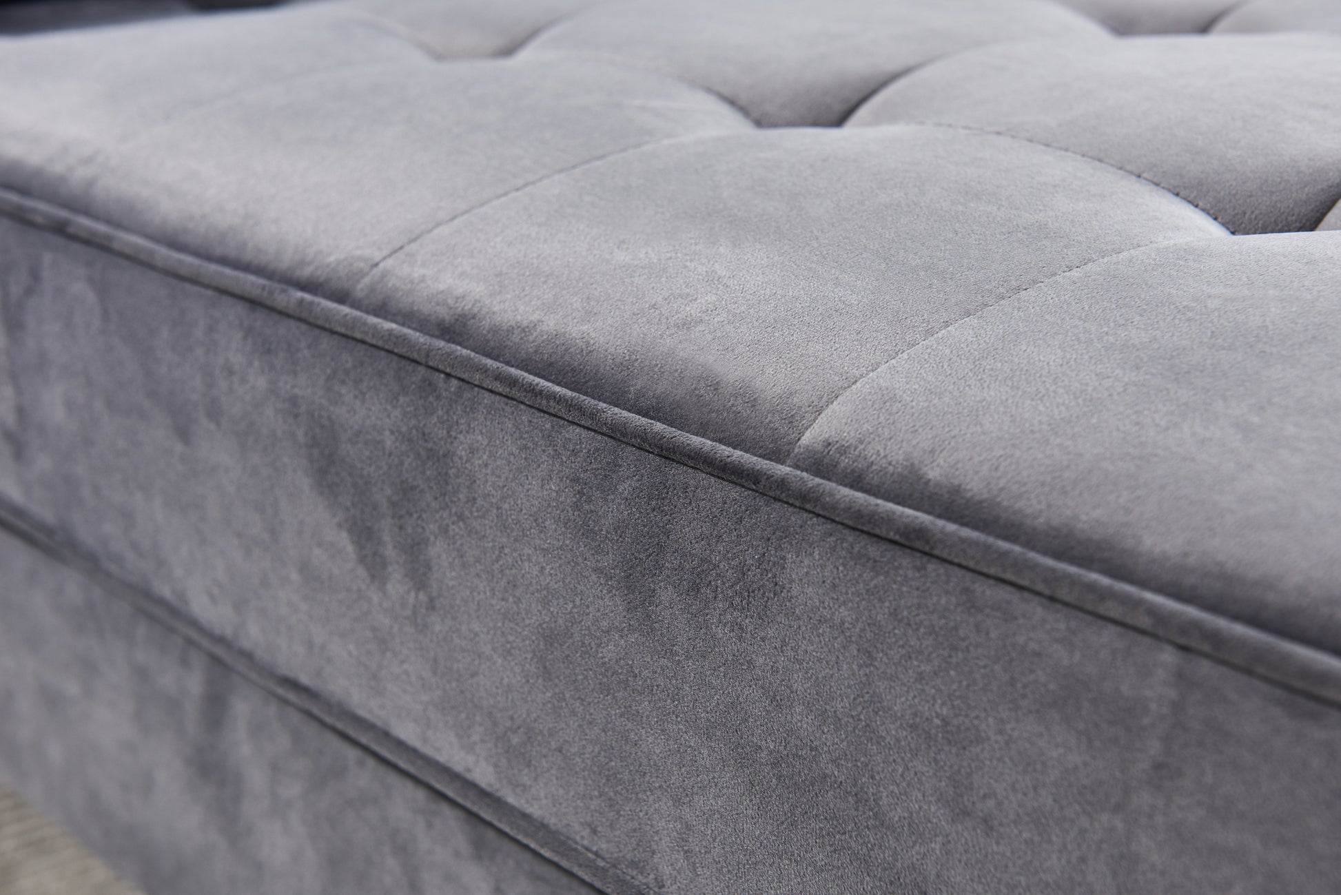64" Velvet Chaise,Mid Century Modern Chaise Furniture,Sleeper For Living Room,Apartment,Tool Free Assembly. Gray Grey Foam Velvet