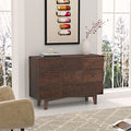 Solid Wood Spray Painted Drawer Dresser Bar,Buffet Tableware Cabinet Lockers Buffet Server Console Table Lockers, Retro Round Handle, Applicable To The Dining Room, Living Room,Kitchen Corridor Auburn 5 Or More Drawers Auburn Primary Living Space Classic