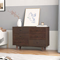 Solid Wood Spray Painted Drawer Dresser Bar,Buffet Tableware Cabinet Lockers Buffet Server Console Table Lockers, Retro Round Handle, Applicable To The Dining Room, Living Room,Kitchen Corridor Auburn 5 Or More Drawers Auburn Primary Living Space Solid