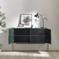 Modern Entertainment Tv Stand Storage Cabinet Sideboard Buffet Table For Living Room Kitchen Green Wood Stainless Steel