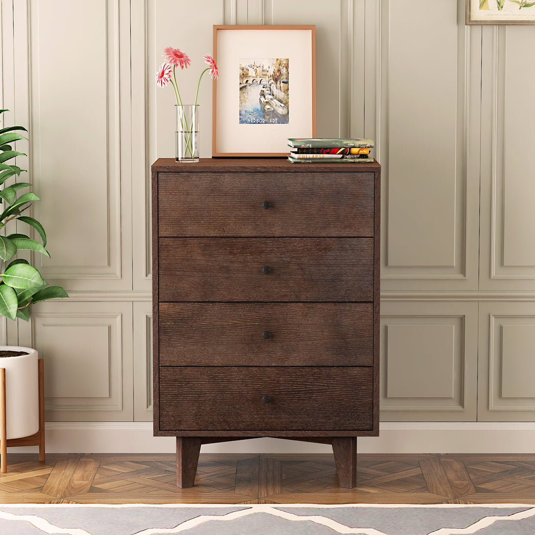 Solid Wood Spray Painted Drawer Dresser Bar,Buffet Tableware Cabinet Lockers Buffet Server Console Table Lockers, Retro Round Handle, Applicable To The Dining Room, Living Room,Kitchen Corridor Auburn 3 4 Drawers Auburn Primary Living Space Solid Wood