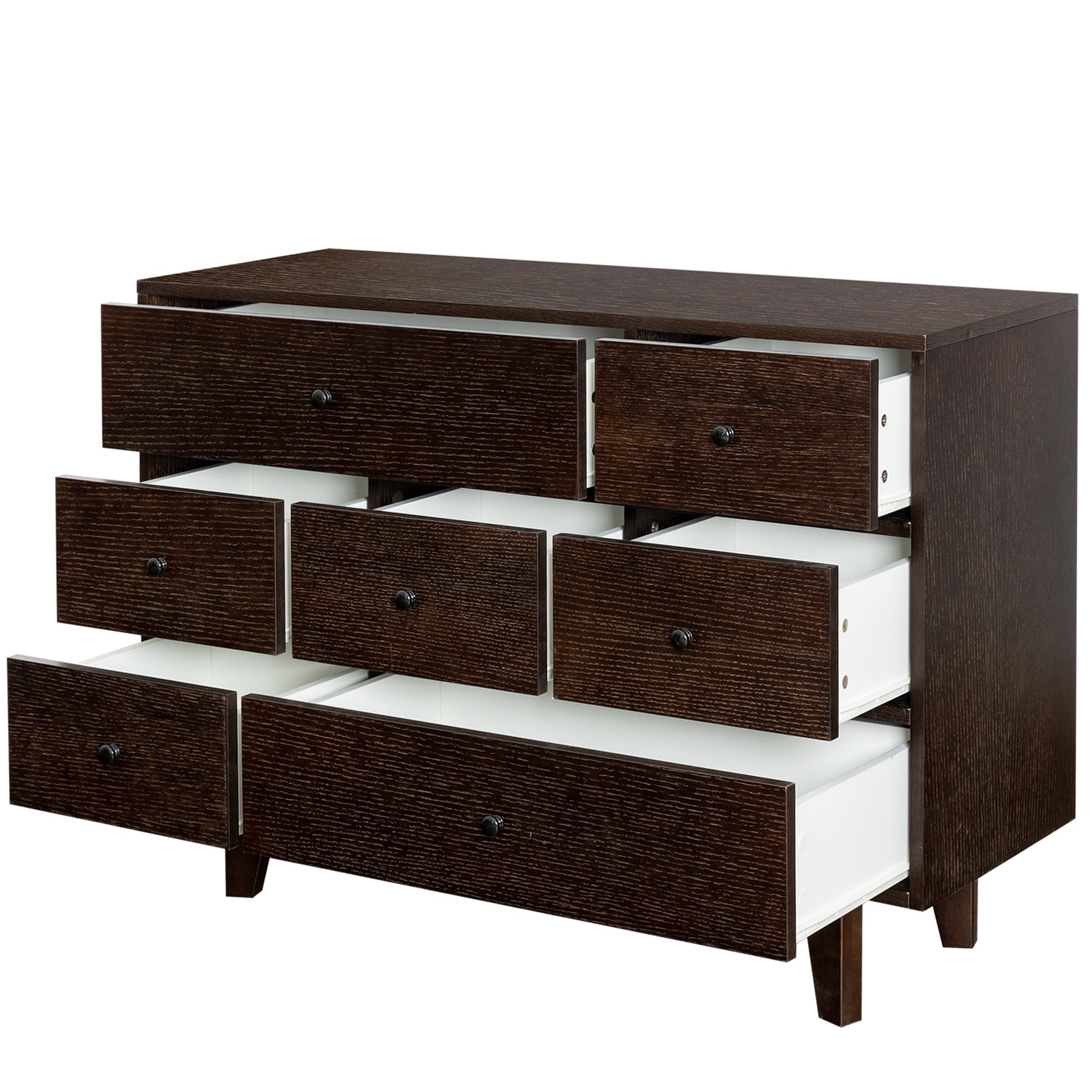 Solid Wood Spray Painted Drawer Dresser Bar,Buffet Tableware Cabinet Lockers Buffet Server Console Table Lockers, Retro Round Handle, Applicable To The Dining Room, Living Room,Kitchen Corridor Auburn 5 Or More Drawers Auburn Primary Living Space Classic