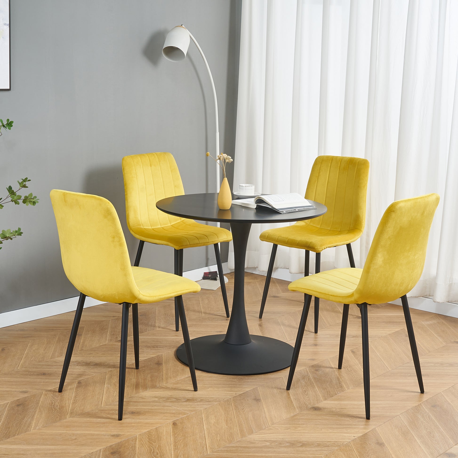 Light Luxury And Simple Style, Horn Chassis Design, Home Hospitality, Business Negotiations, Leisure Party Special, High Appearance Level For Multiple Scenes Set Of 1 Black Mdf