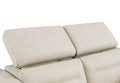 Top Grain Italian Leather Sofa With Power Recliner Beige Foam Leather