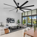 84 In Super Large Black Ceiling Fan With Remote Control Black Aluminium