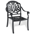 Cushions In Random Colors 3 Piece Set Of Cast Aluminum Patio Furniture With Cushions Yes Dining Set Black Seats 2 Rust Resistant Frame Water Resistant Cushion Garden & Outdoor Complete Patio Sets