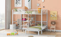 Full Over Twin Metal Bunk Bed With Built In Desk, Shelves And Ladder, White White Metal & Wood