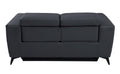 Top Grain Italian Leather Loveseat With Power Recliner Dark Grey Foam Leather