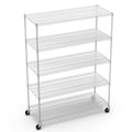 5 Tier 7500Lbs Heavy Duty Adjustable Storage Rack Metal Shelf Wire Shelving Unit With Wheels & Shelf Liners 82