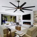 72 In Modern Integrated Led Lighting With Remote Control Antique Black Plywood