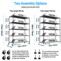 5 Tier 7500Lbs Heavy Duty Adjustable Storage Rack Metal Shelf Wire Shelving Unit With Wheels & Shelf Liners 82