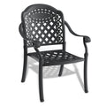 Cast Aluminum Patio Dining Chair 6Pcs With Black Frame And Cushions In Random Colors Yes Dining Set Black Rust Resistant Frame Water Resistant Cushion Garden & Outdoor Complete Patio Sets Aluminium