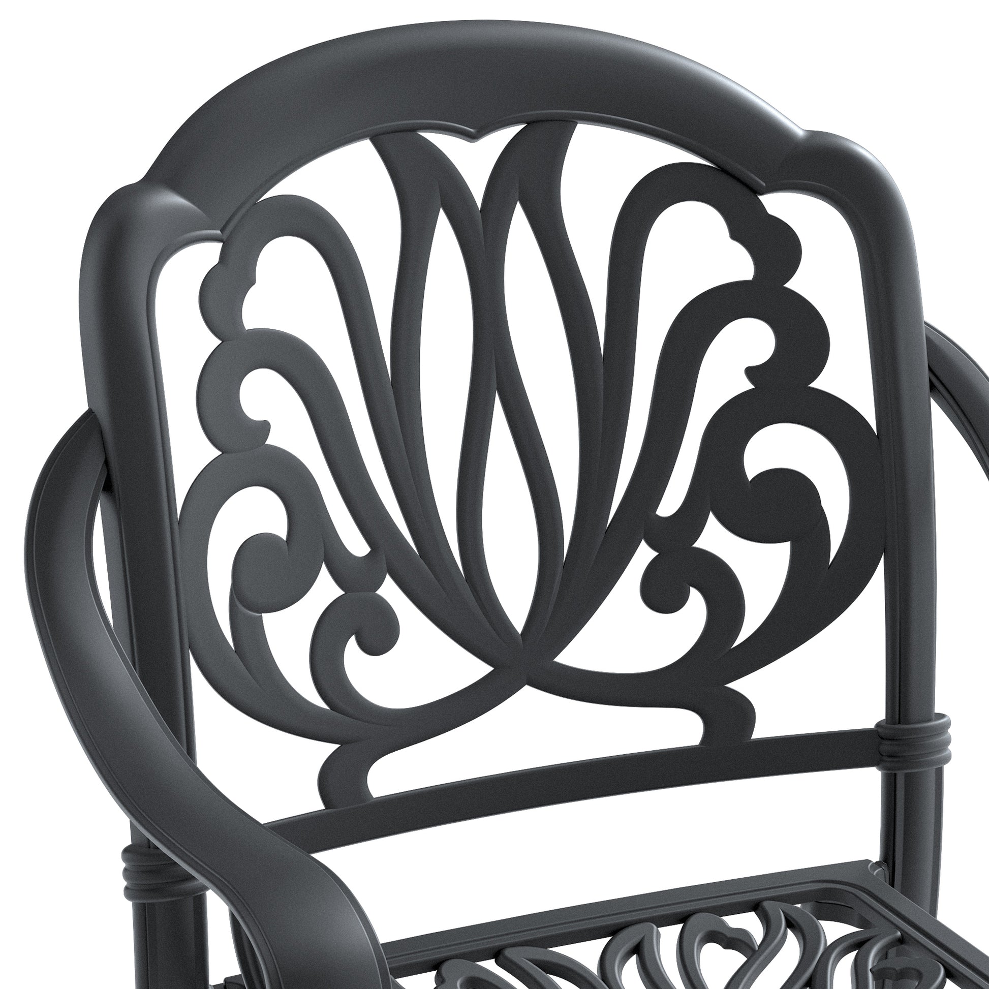 Cushions In Random Colors 7 Piece Set Of Cast Aluminum Patio Furniture With Cushions Yes Dining Set Off White Black Seats 6 Rust Resistant Frame Water Resistant Cushion Garden & Outdoor Complete Patio Sets Aluminium