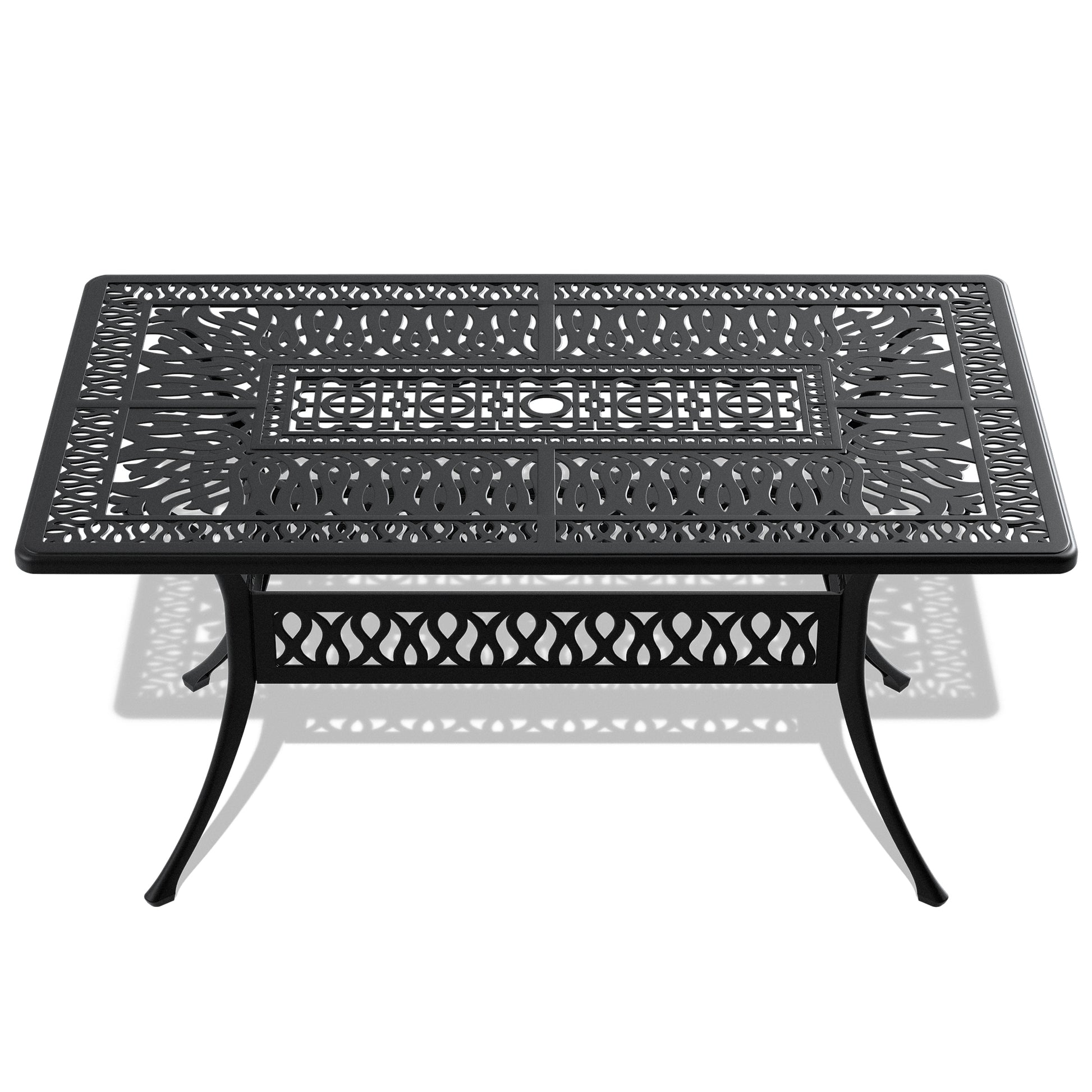 Cushions In Random Colors 7 Piece Set Of Cast Aluminum Patio Furniture With Cushions Yes Complete Patio Set Black Seats 6 Rust Resistant Frame Water Resistant Cushion Garden & Outdoor Complete Patio Sets Aluminium