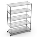 5 Tier 7500Lbs Heavy Duty Adjustable Storage Rack Metal Shelf Wire Shelving Unit With Wheels & Shelf Liners 82