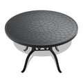 Cushions In Random Colors 5 Piece Set Of Cast Aluminum Patio Furniture With Cushions Yes Dining Set Black Seats 4 Rust Resistant Frame Water Resistant Cushion Garden & Outdoor Complete Patio Sets Aluminium
