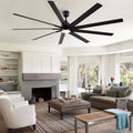 84 In Super Large Black Ceiling Fan With Remote Control Black Aluminium