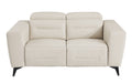 Top Grain Italian Leather Loveseat With Power Recliner Beige Primary Living Space Contemporary Alder Foam Leather