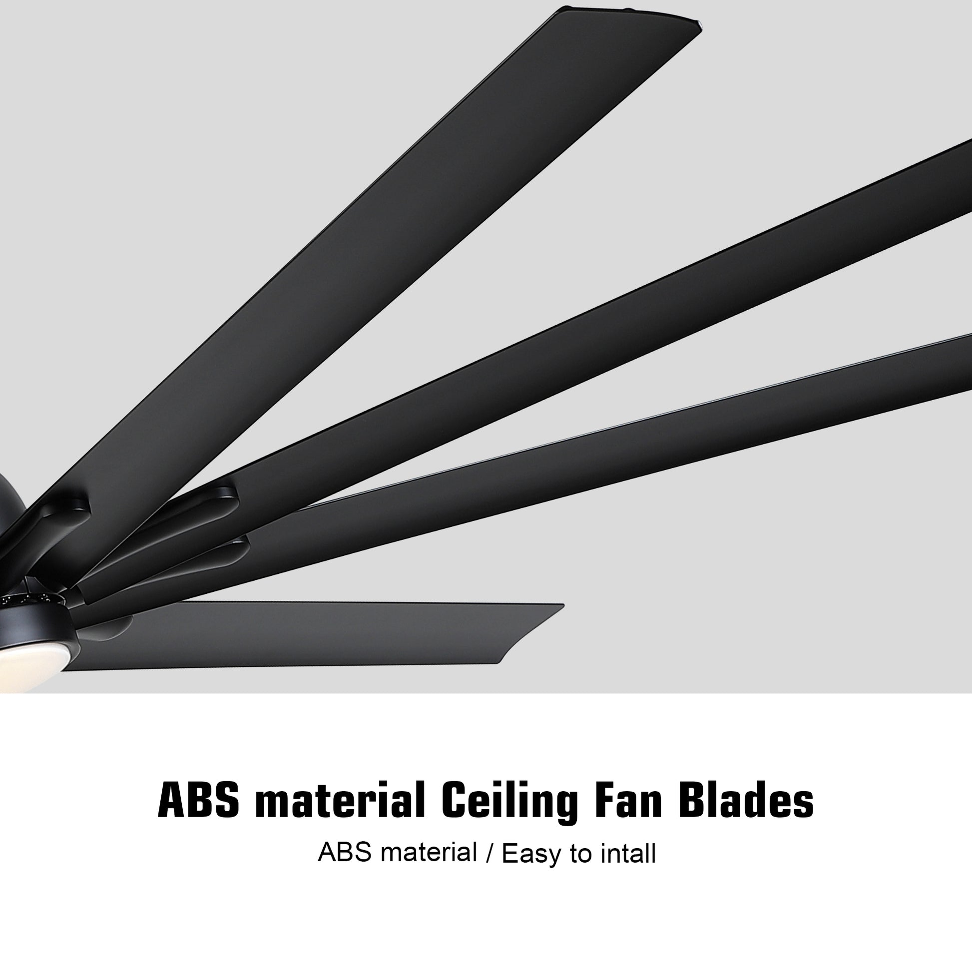 84 In Super Large Black Ceiling Fan With Remote Control Black Aluminium